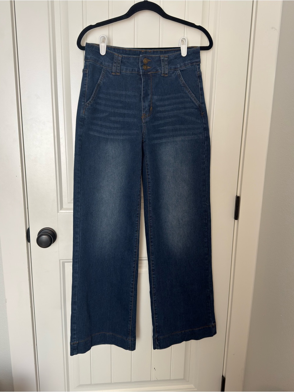Dark Blue High-Rise Wide-Leg Jeans-New without tags